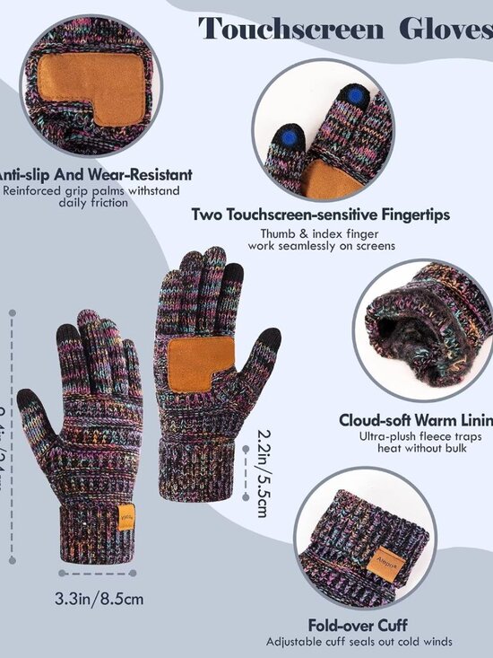 Cozy Winter Beanie, Scarf & Touchscreen Gloves Set for Women - Warm 3-in-1